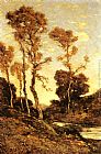 Henri-joseph Harpignies Famous Paintings - Autumnal River Landscape